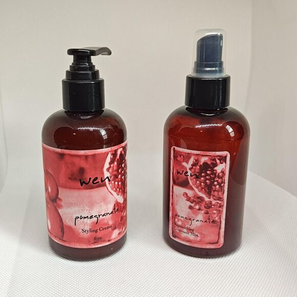 WEN Pomegranate Styling Creme 6 oz & Replenishing Treatment Mist 2pc Hair Set - Picture 1 of 5